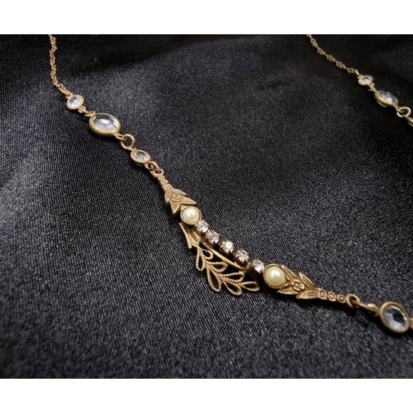 Rare Find SORRELLI Gold-Tone Necklace W/ Crystal Accents - Picture 5 of 7